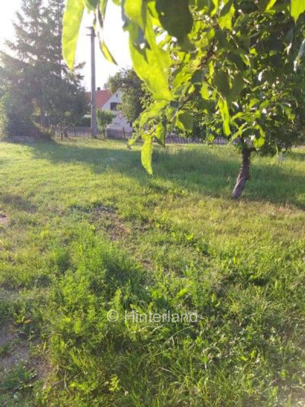 Campen am Dorfrand auf einer gemähten Wiese