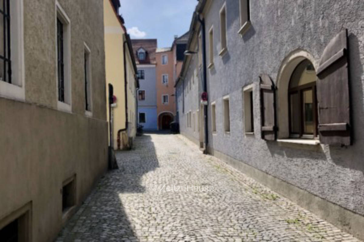 Pitch near the old town of Regensburg and the Danube cycle path